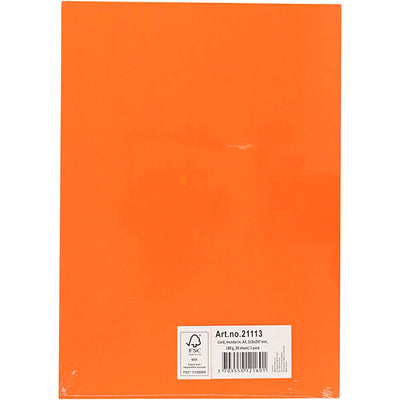 Creativ company cartoncino colorato, a4, foglio 210x297 mm, 180 gr, arancione, 20 fogli 1 scatola