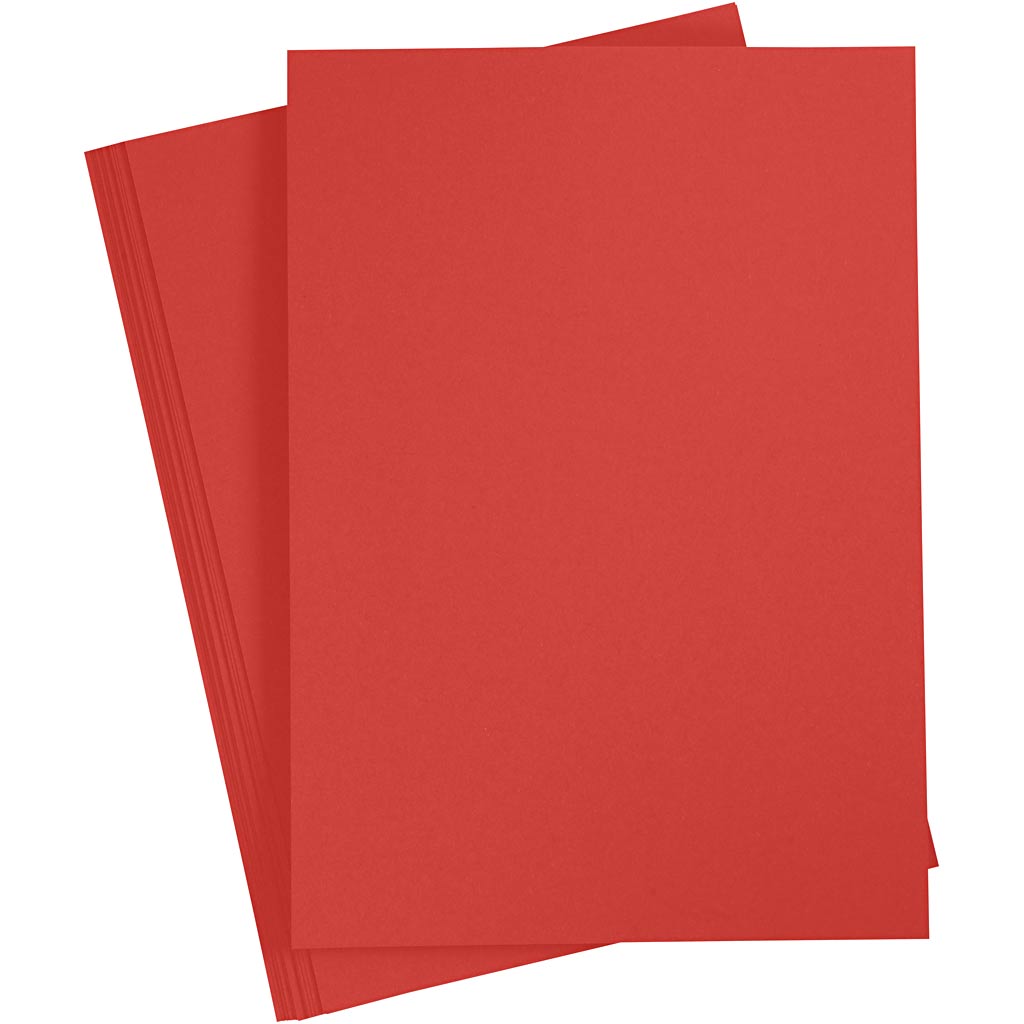 Cardboard de color creactiv Cardboard Clear Red A4, 20 hojas