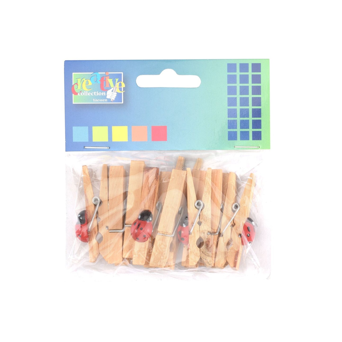 Vaessen creative • mariquita 12x15mm en pinza para ropa 48mm 10ud