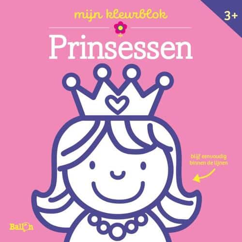 De ballon kleurblok junior - prinsessen dikke lijnen 3+