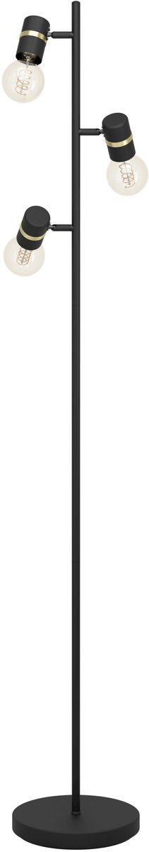 Eglo lurone vloerlamp - e27 - 160 cm - zwart goud