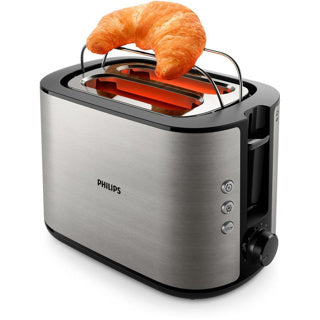 Philips tostapane HD2650 90 VIVA in acciaio inossidabile nero