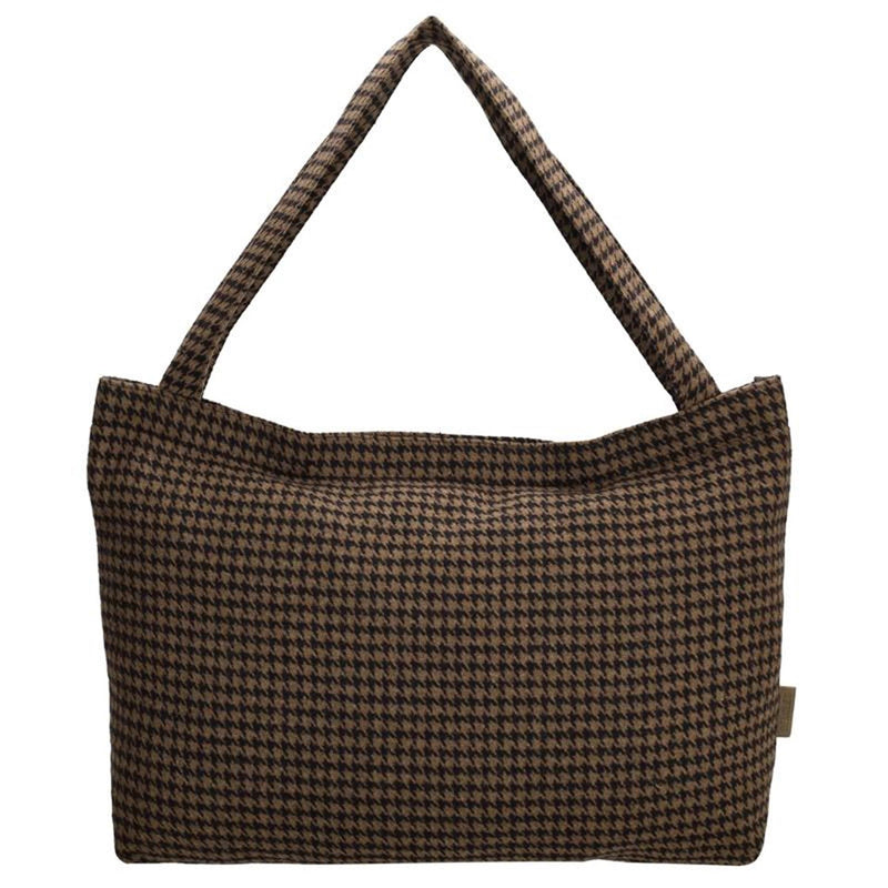 Shopper Beagles pied de poule marrone