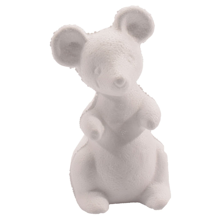 Vaessen creative • ratón de poliestireno pequeño 13 cm