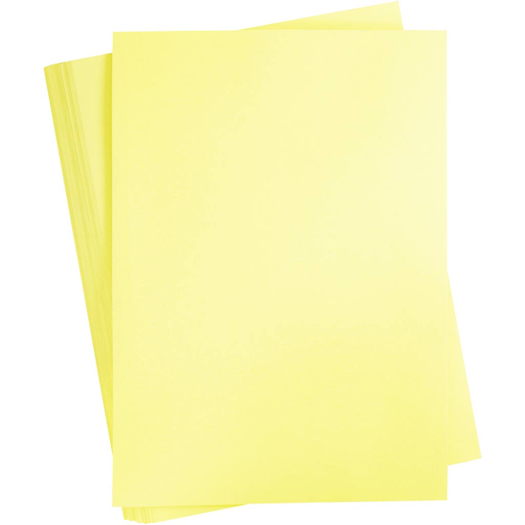 Creativ company cartoncino colorato, a2, foglio 420x594 mm, 180 gr, giallo chiaro, 100 fogli 1 scatola