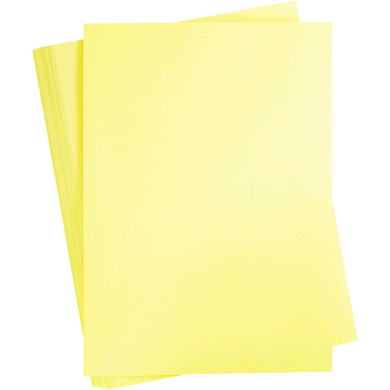 Creativ company cartoncino colorato, a2, foglio 420x594 mm, 180 gr, giallo chiaro, 100 fogli 1 scatola