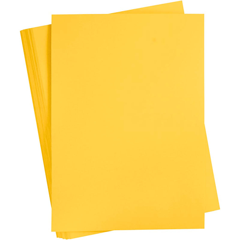 Creativ company cartoncino colorato, a2, foglio 420x594 mm, 180 gr, giallo sole, 100 fogli 1 scatola