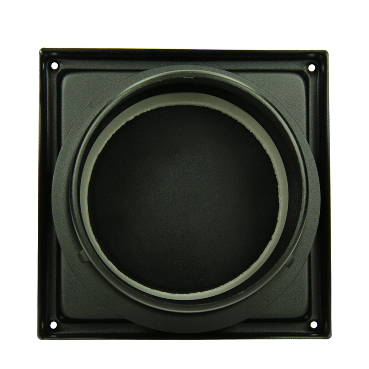 Renson 1066438 - Rejilla de campana extractora de acero inoxidable negra tipo 641 ø150mm, de superficie | 2 piezas