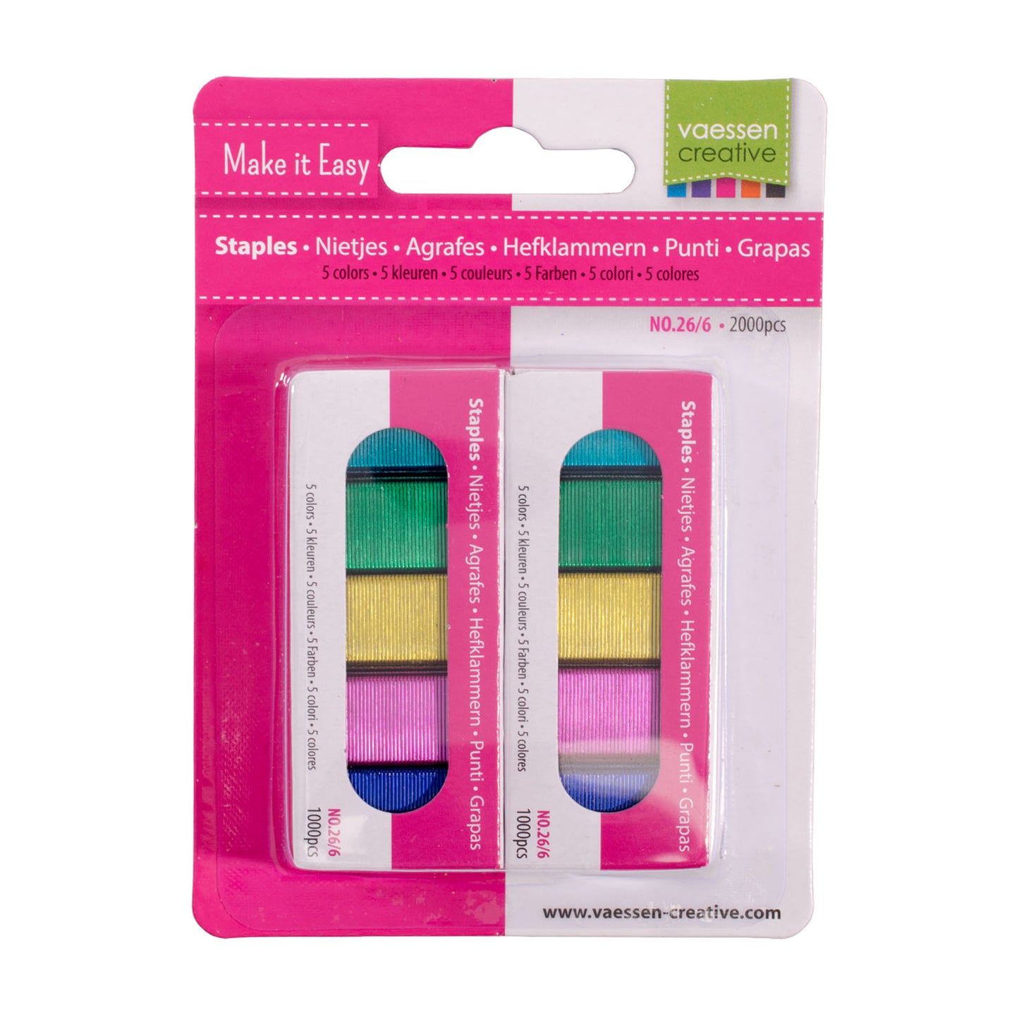 Vaessen creative • grapas 5 colores 2000 piezas