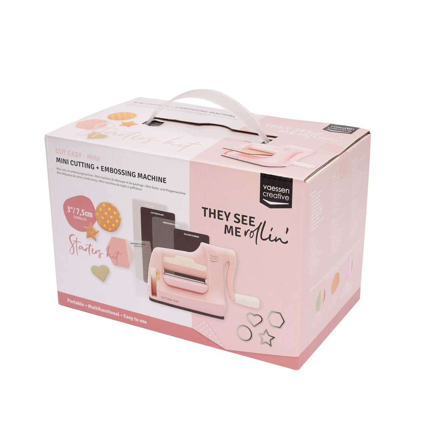 Vaessen creative • cut easy mini macchina da taglio e goffratura rosa