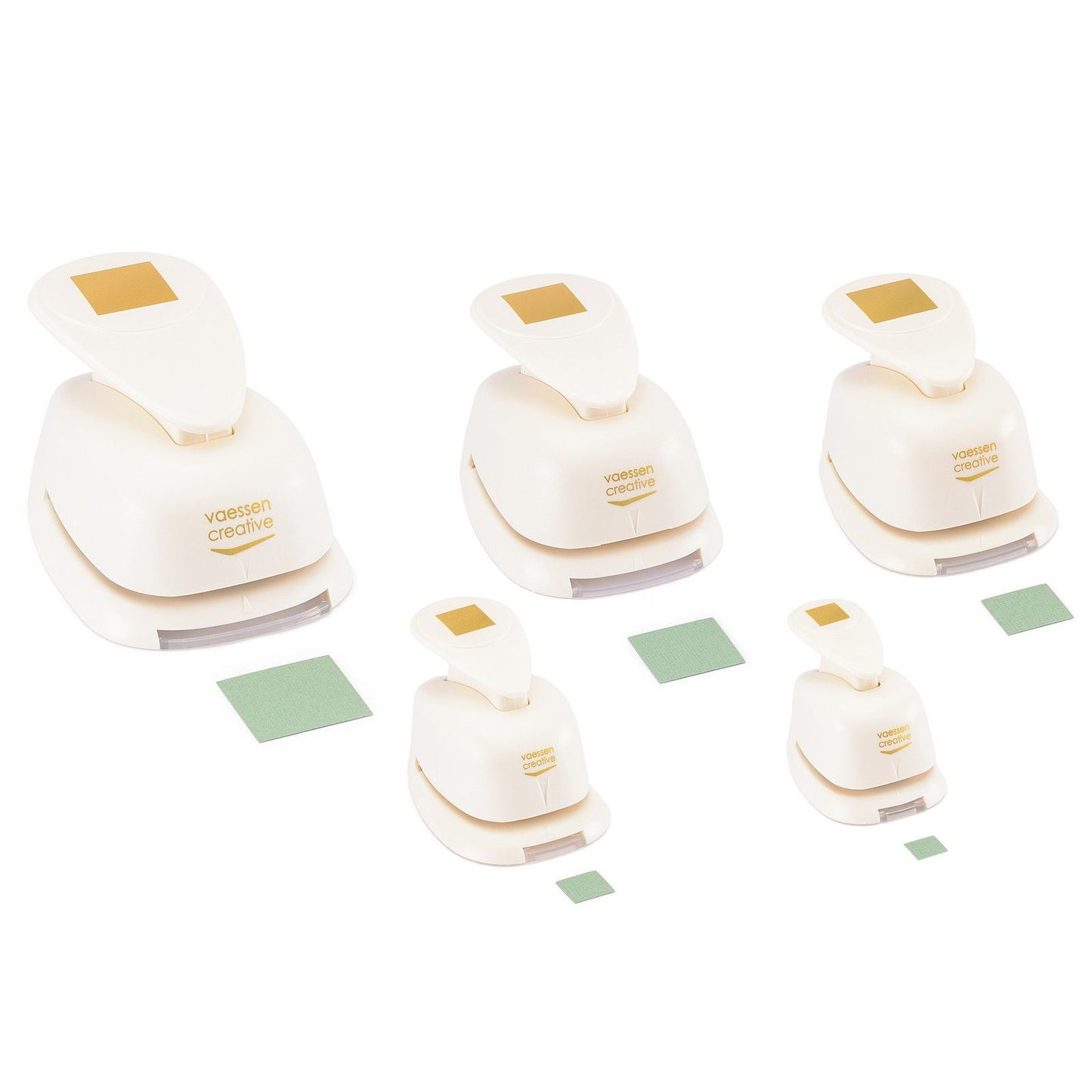 Vaessen creative • set di punzoni per figure quadrati 5 pz.