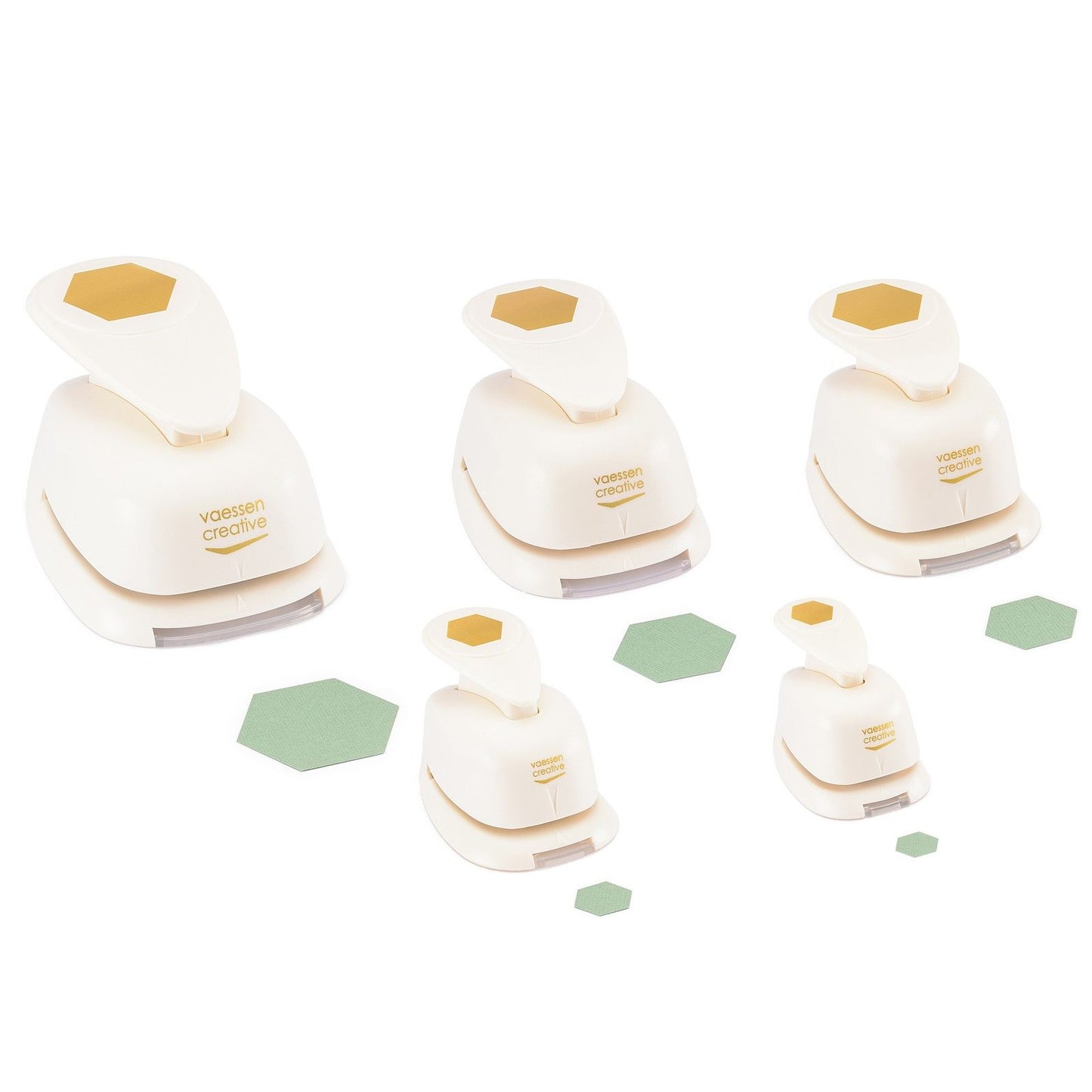 Vaessen creative • set di punzoni per figure esagoni 5 pz.