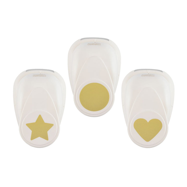 Vaessen creative • set di punzoni per figure cerchio cuore stella 3 pz