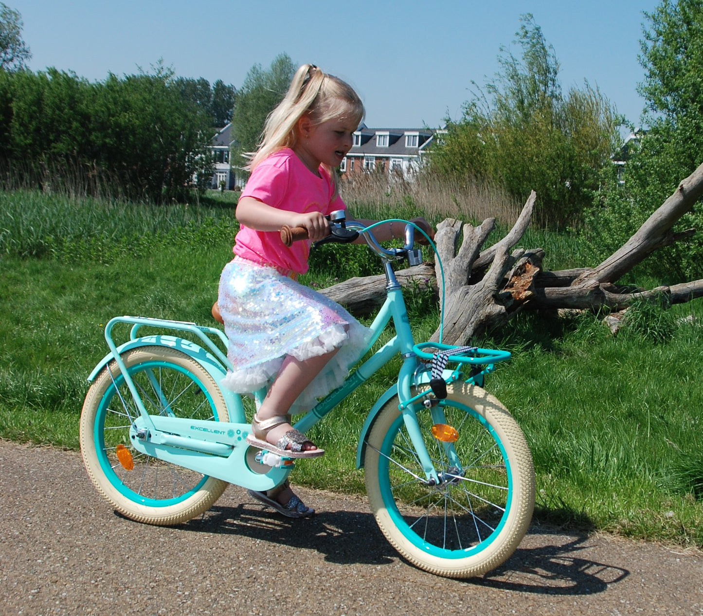 Volare Excellent Kinderfiets - Meisjes - 16 inch - Groen - 95% afgemonteerd