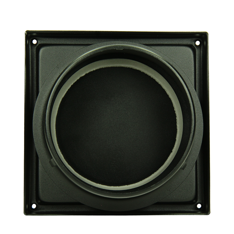 Renson 1066436 - Rejilla de campana extractora de acero inoxidable negra tipo 641 ø100mm, de superficie | 2 piezas