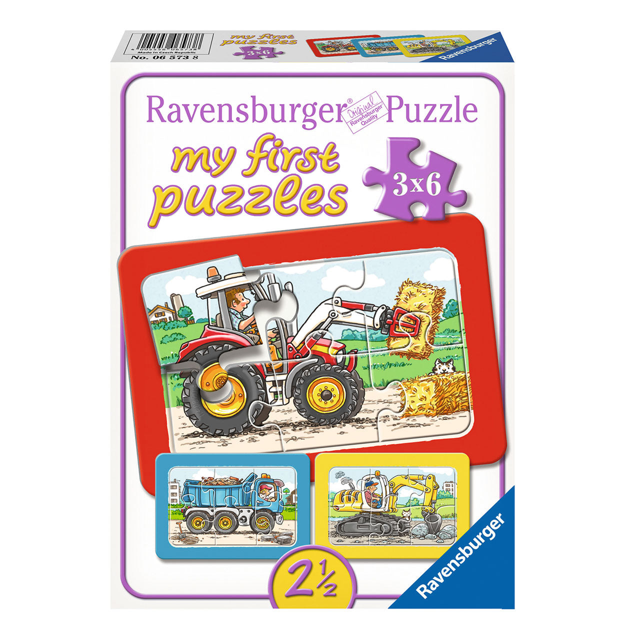 RAVENSBURGER - Trattore Excavator e ribaltature 3x6 pezzi 3x6