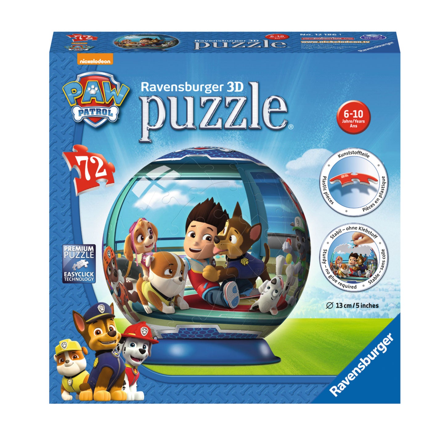 RAVENSBURGER - PAW Patrol Puzzle Ball 72st.