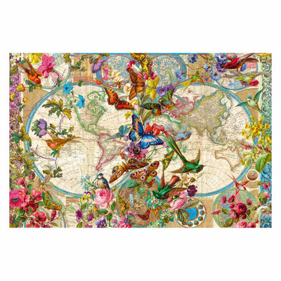 Plora e fauna mappa del mondo, 3000st.