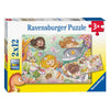 Ravensburger - puzzle piccoli tasse e sirene 2x12 pezzi
