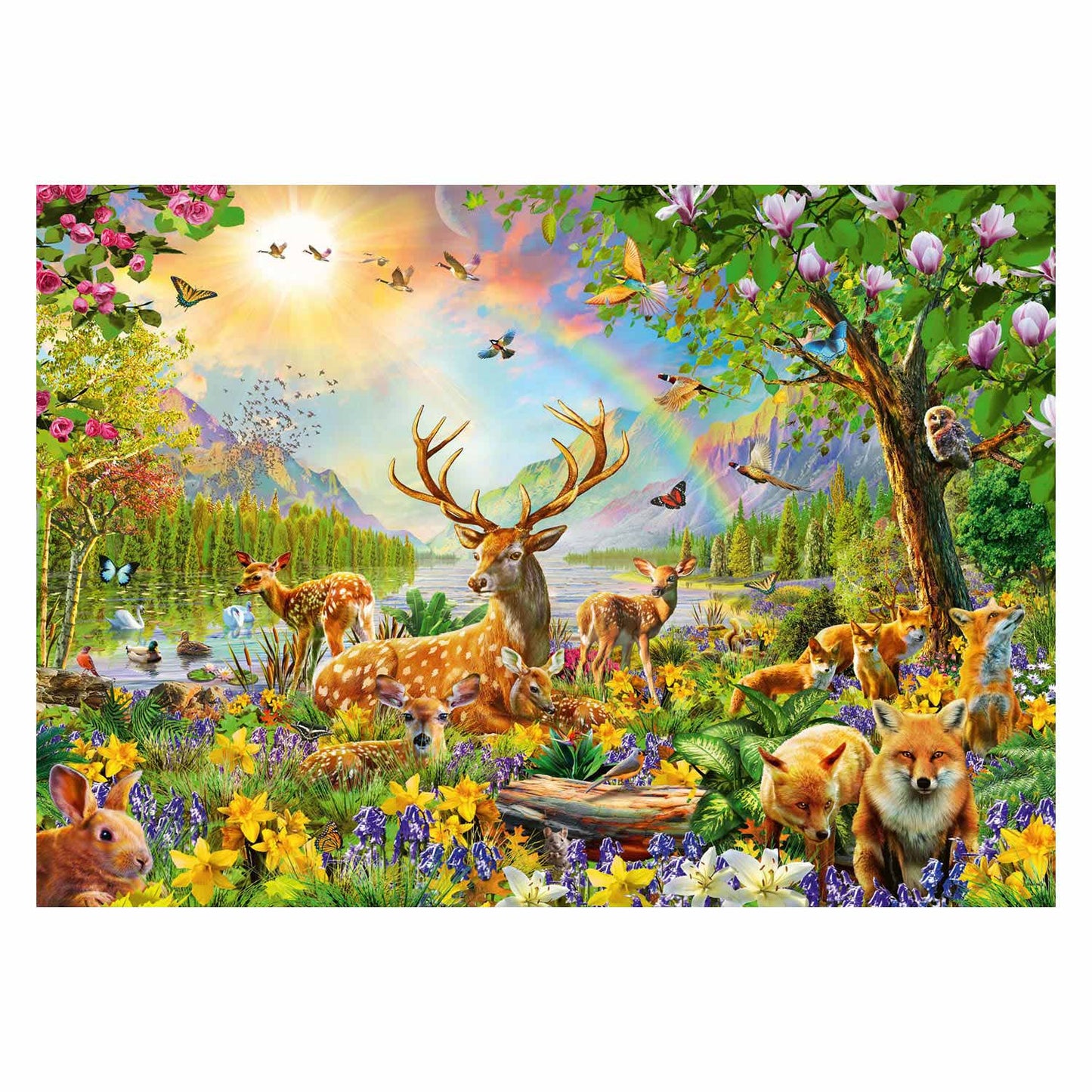 Ravensburger - puzzle bella famiglia di cervi 200 pezzi xxl