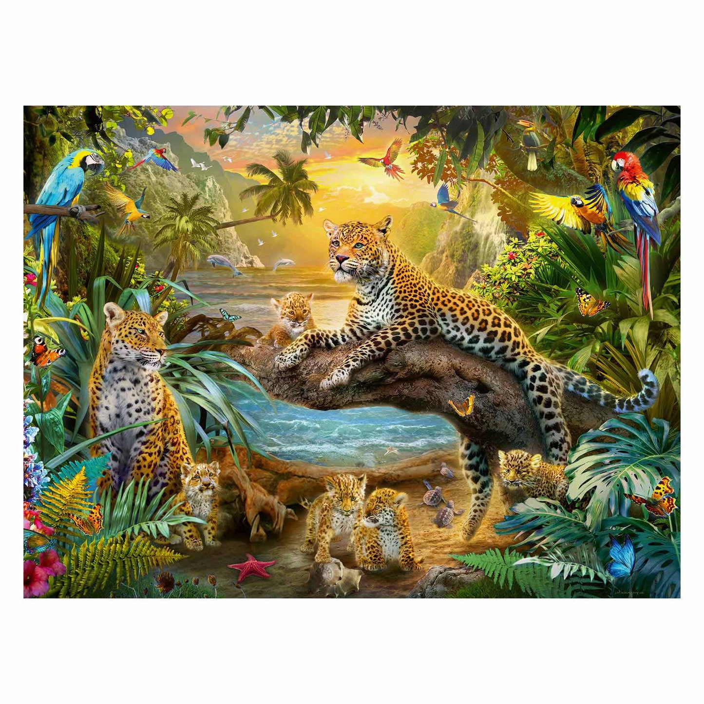 Ravensburger puzzle leopardi nella giungla, 1500 °.