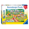 Ravensburger - Puzzle Un día en el zoo 2x24 piezas