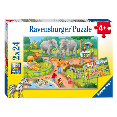 Ravensburger - Puzzle Un giorno allo zoo 2x24 pezzi