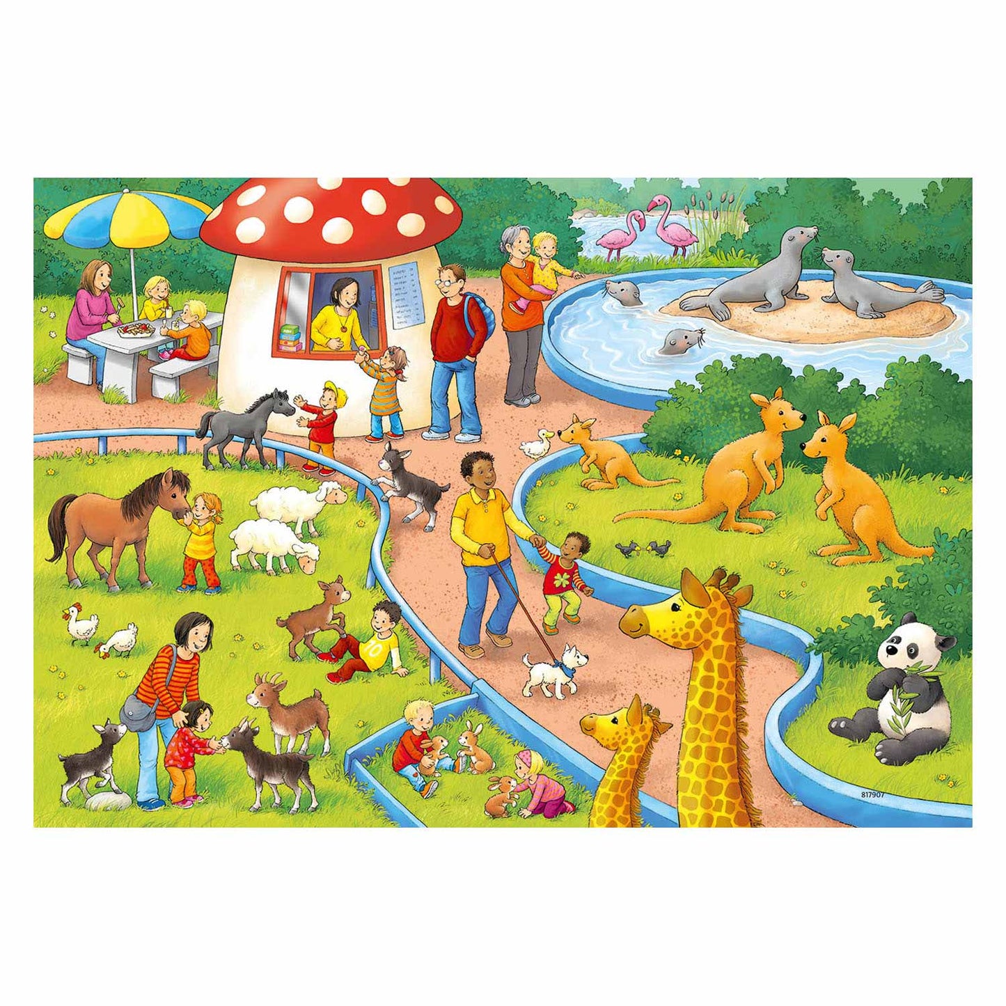 Ravensburger - Puzzle Un día en el zoo 2x24 piezas