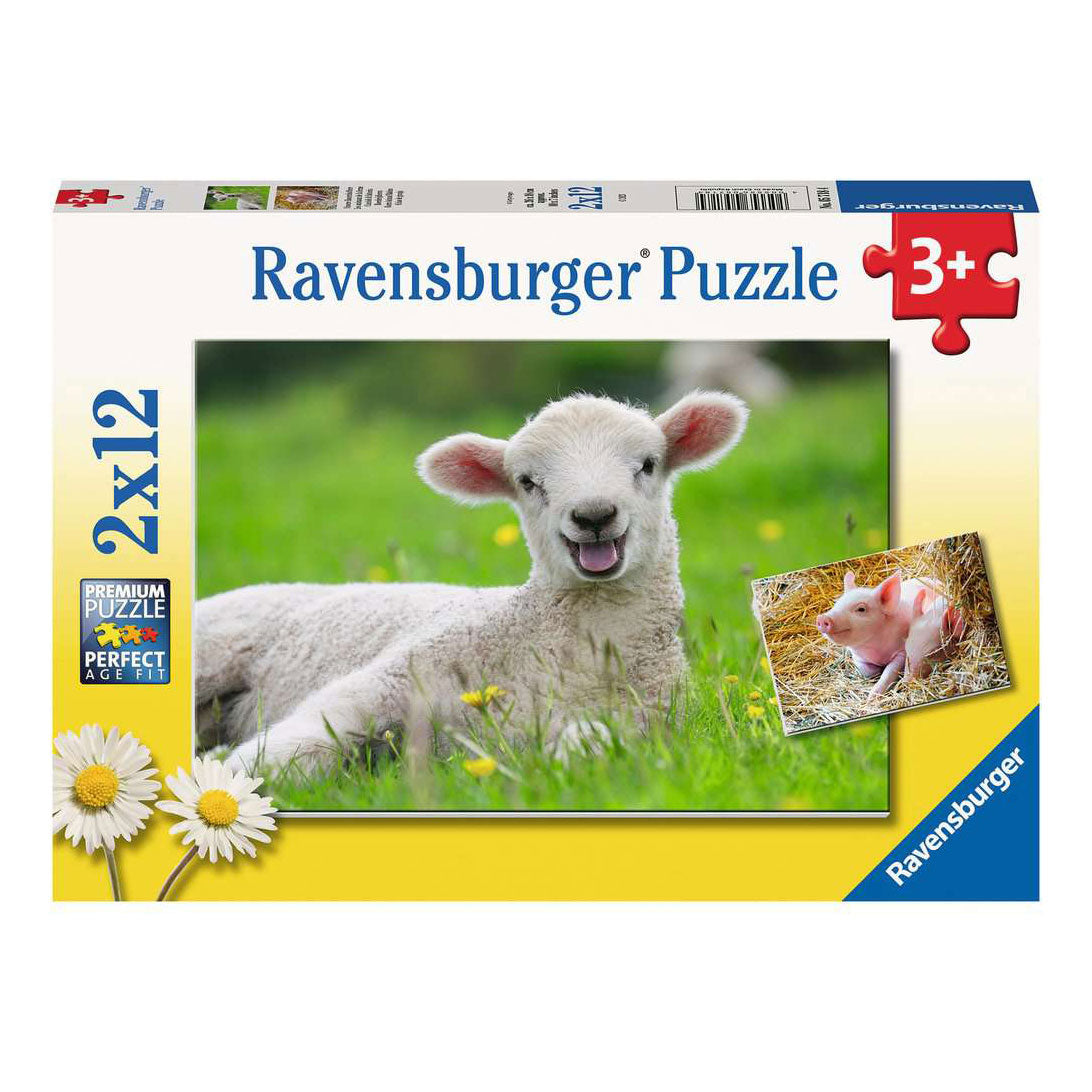 Ravensburger - Piezas de la línea de animales de granja 2x12 piezas