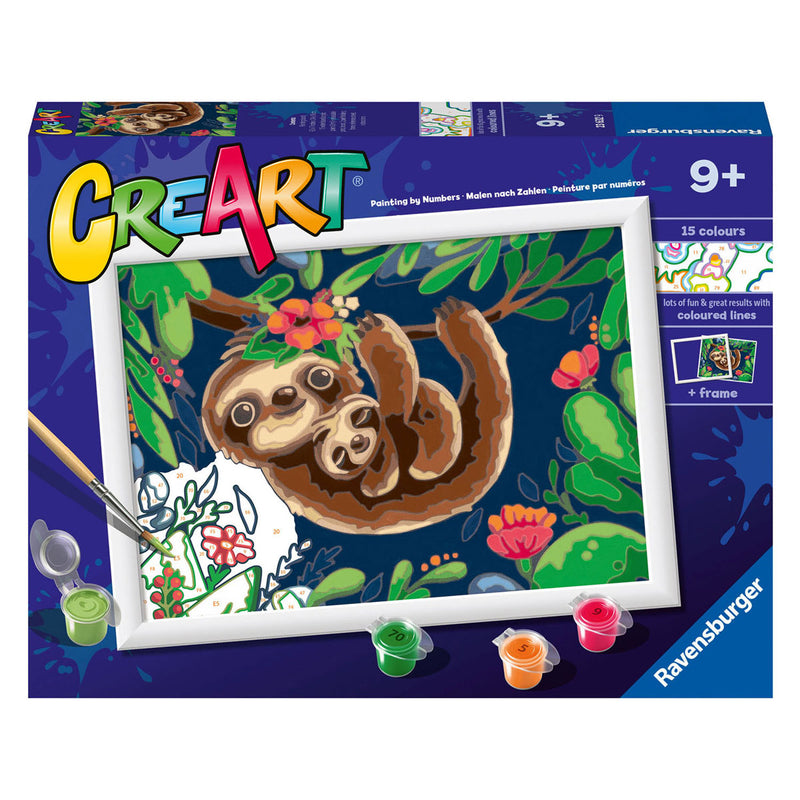 Ravensburger Pintura Creart en número lindos perezosos