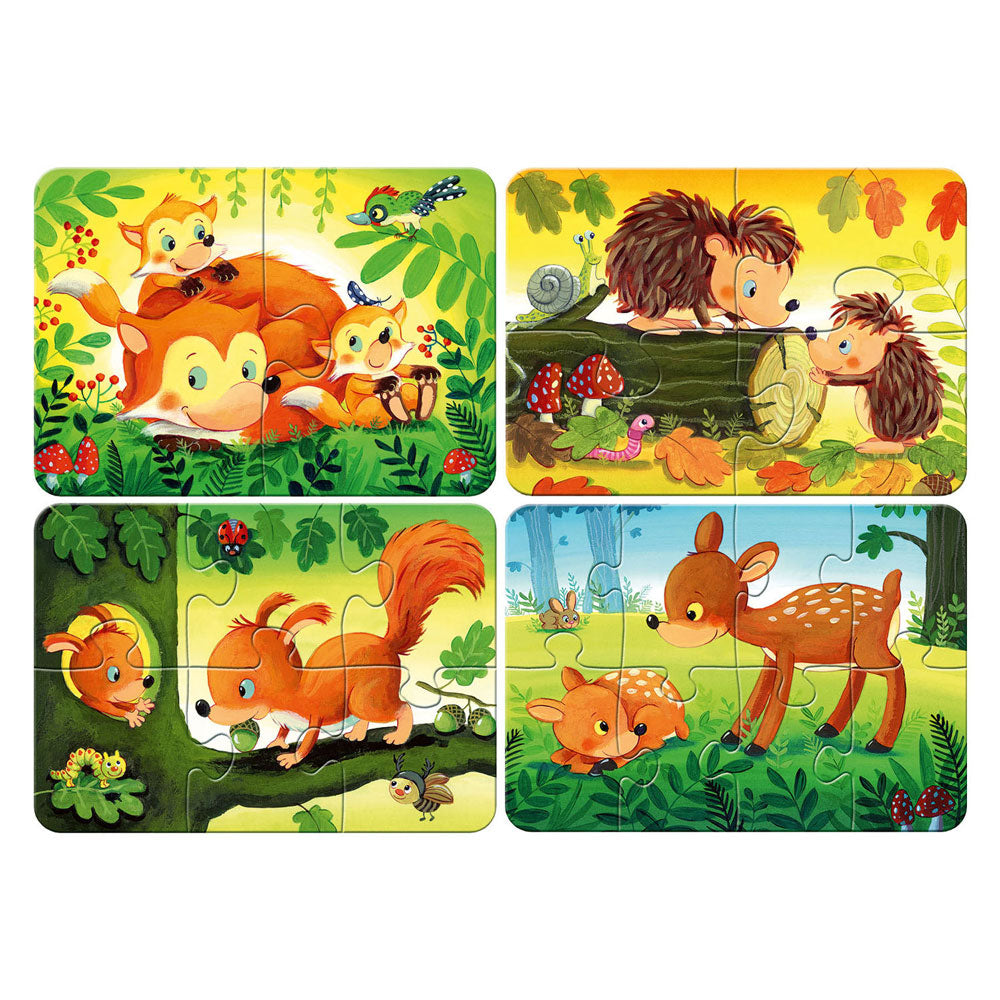 Ravensburger Puzzle Familias de animales pequeños, 4en1