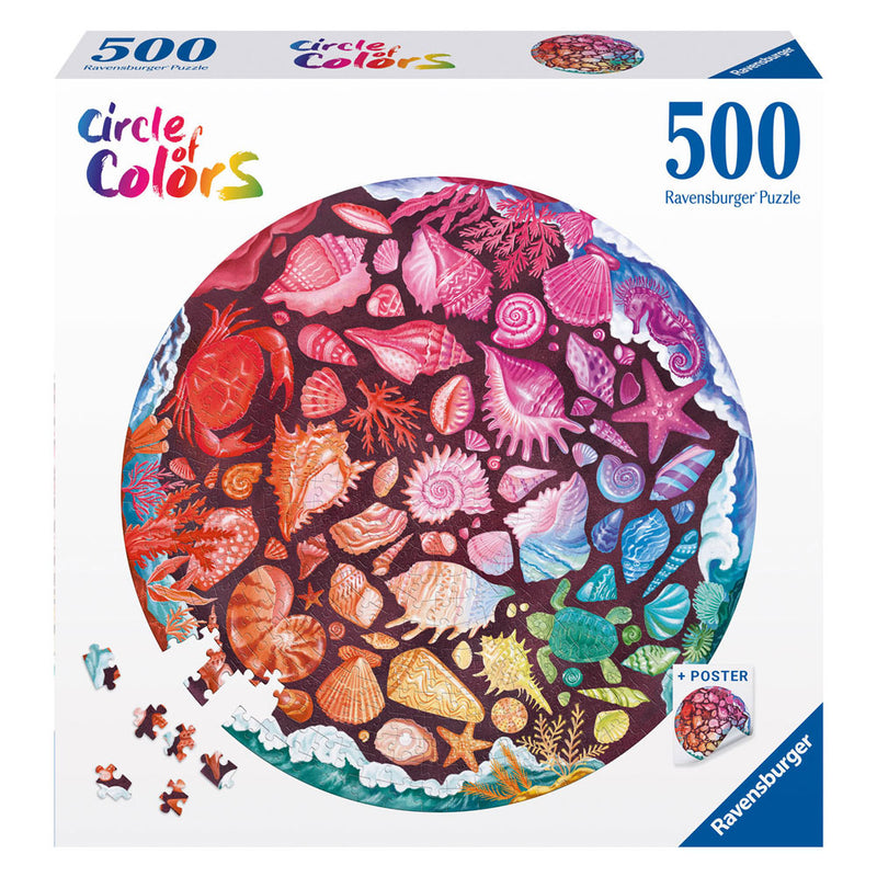 Ravensburger Jigsaw Puzzle Circle o Color Shells, 500 °.