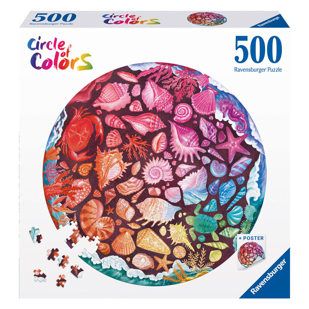 Ravensburger Jigsaw Puzzle Circle o Color Shells, 500 °.
