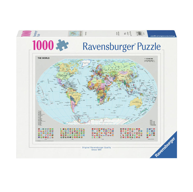 Ravvensburger Jigsaw Puzzle Political World Map, 1000st.