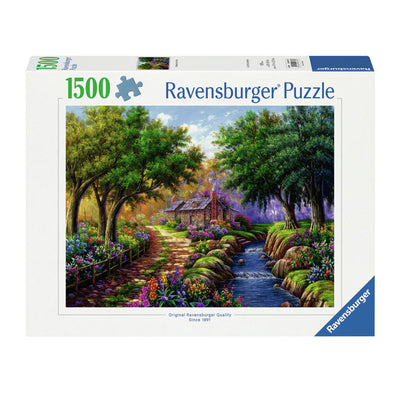 RAVENSBURGER JIGSAW Puzzle Cottage at the River, 1500st.