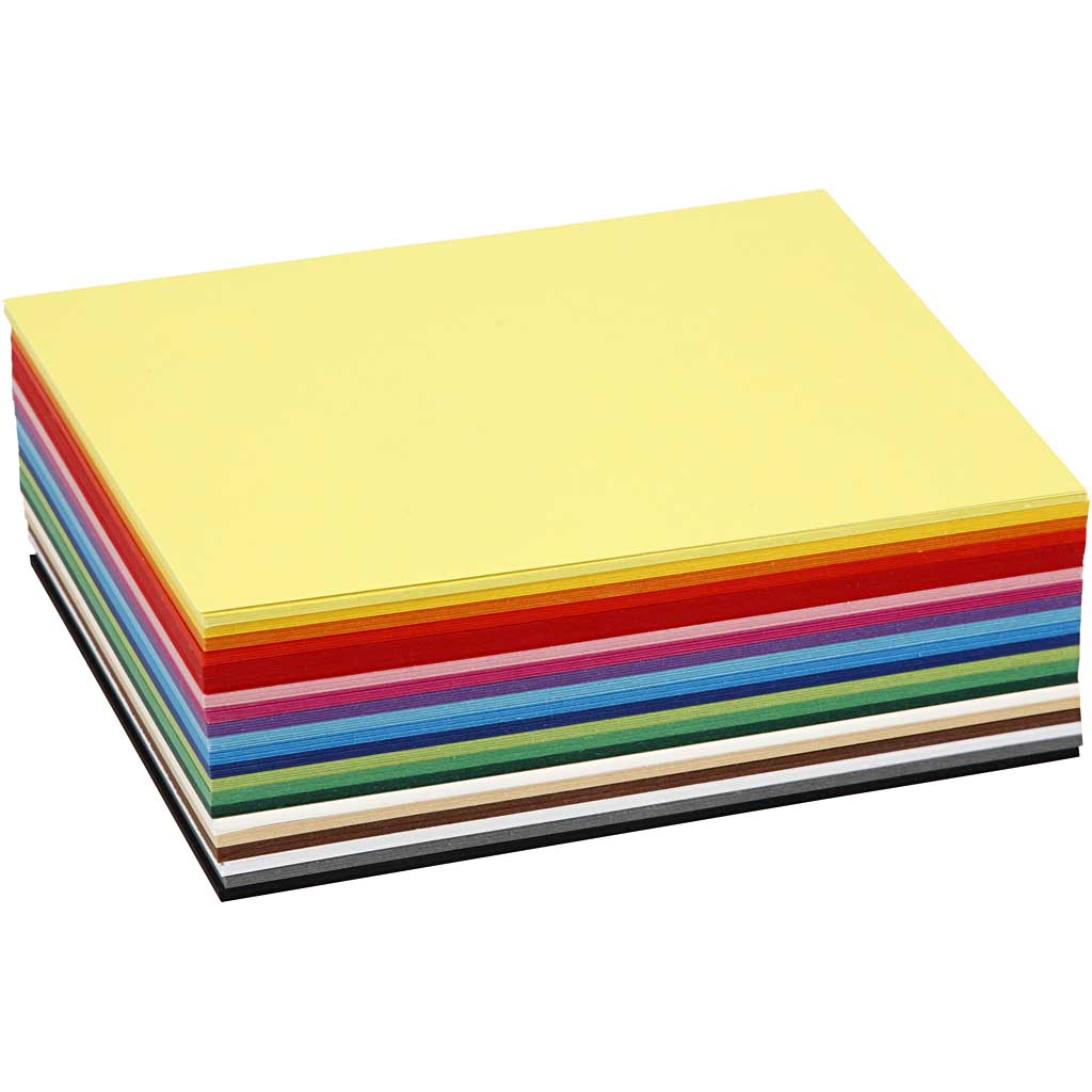 Cartoncino colorato Colortime, a6, foglio 105x148 mm, 180 gr, vari colori, 300 fogli div 1 scatola