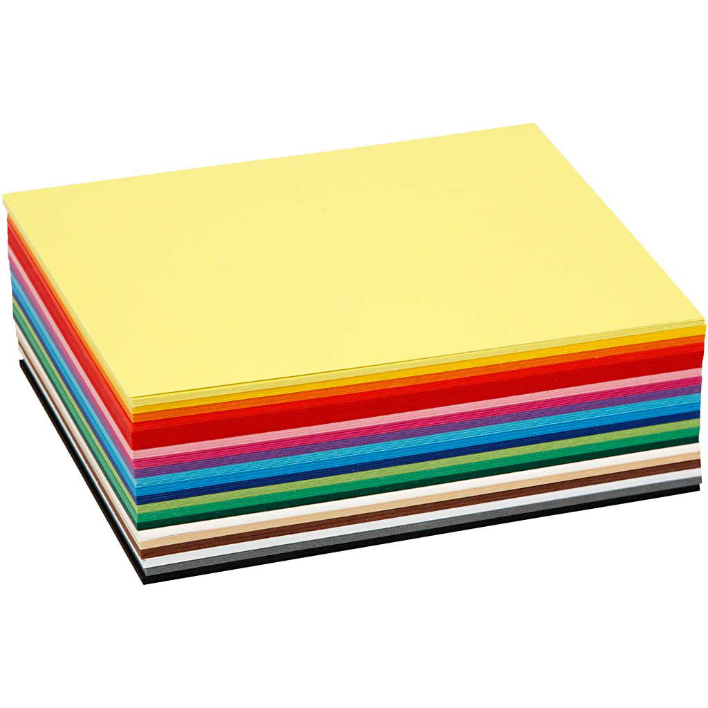 Cartoncino colorato Colortime, a6, foglio 105x148 mm, 180 gr, colori vari, 120 fogli vari 1 scatola
