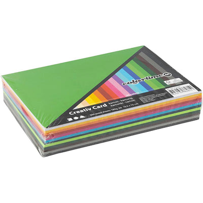 Colortime colored cardboard, a6, sheet 105x148 mm, 180 gr, various colors, 120 various sheets 1 box