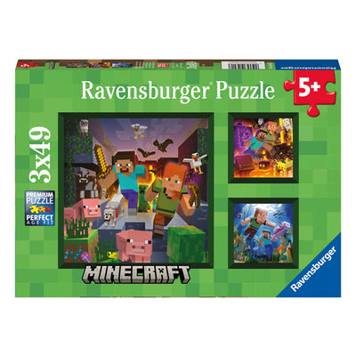 Ravvensburger puzzle puzzle minecraft biomi, 3x49st.