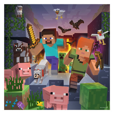 Ravvensburger puzzle puzzle minecraft biomi, 3x49st.