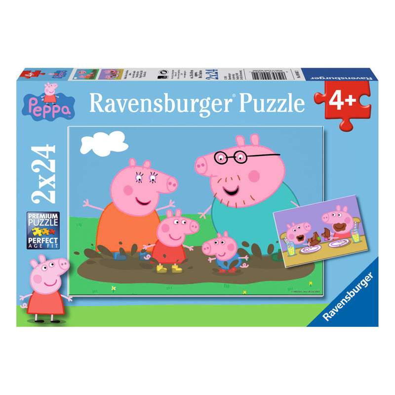 RAVENSBURGER puzzle puzzle Famiglia Happy Peppa Pig, 2x24st.