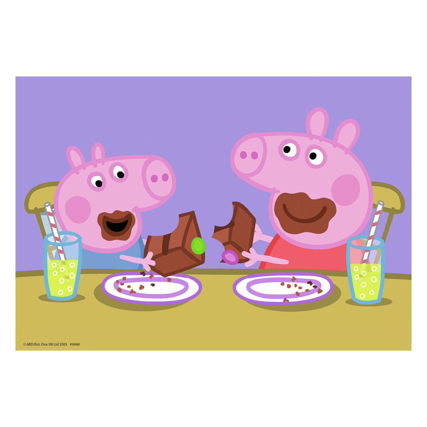 RAVENSBURGER puzzle puzzle Famiglia Happy Peppa Pig, 2x24st.