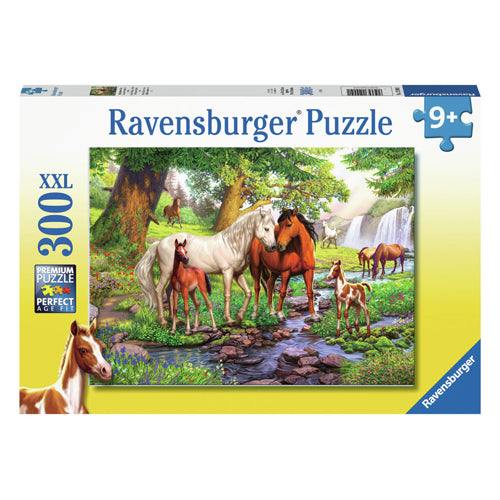 Ravensburger Jigsaw Puzzle XXL Wild Horses en el río, 300º.