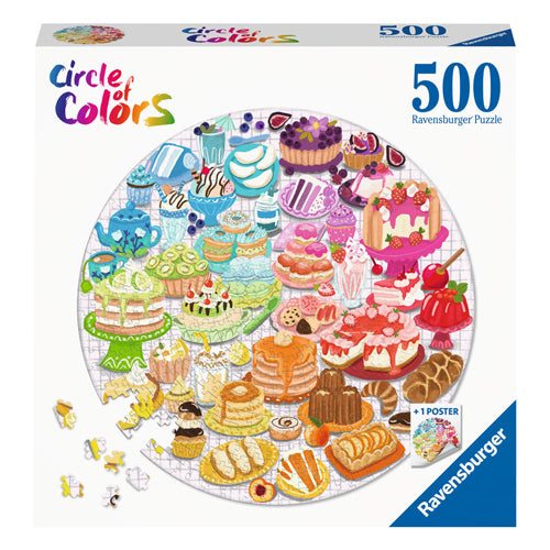 Ravensburger Jigsaw Puzzle alrededor del círculo de Pasteles de postres Circle Colors, 500º.