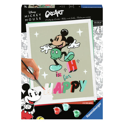 La pintura de Ravensburger Creart en el número H es para Happy Mickey Mouse