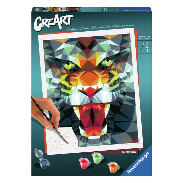 Ravensburger creart schilderen op nummer - polygon tijger