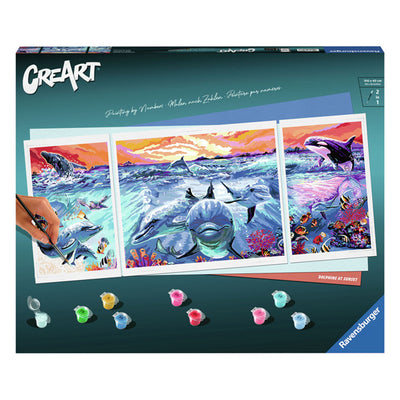 Ravensburger Creart Painting on Dolphin's at Sunset Song