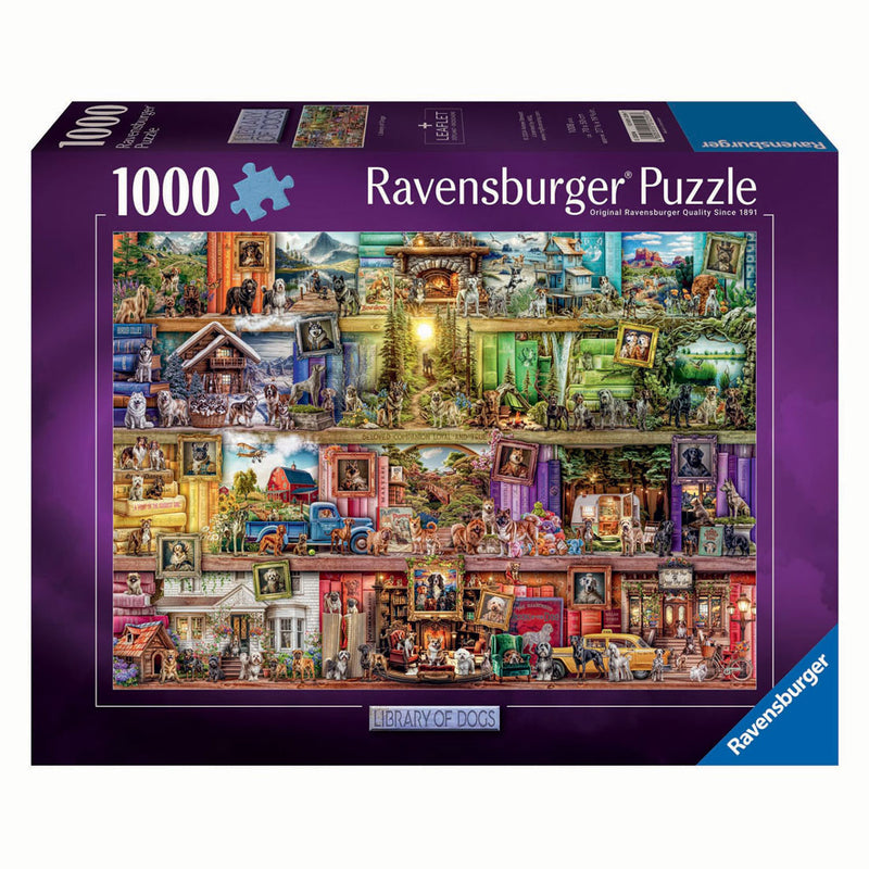Ravensburger rompecabezas la biblioteca de perros 1000 piezas
