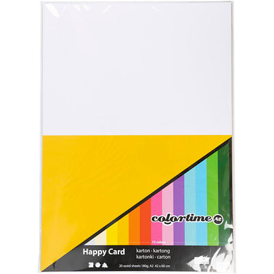Cartoncino Colortime Spring, a2, foglio 420x594 mm, 180 gr, colori vari, 20 fogli vari 1 scatola