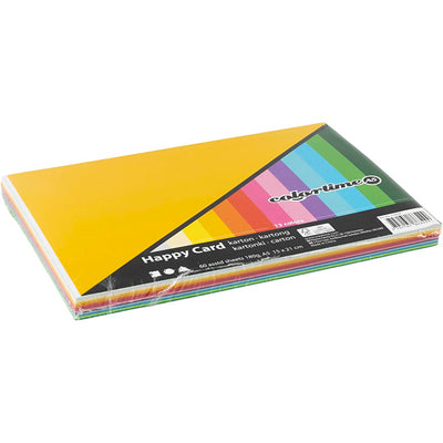 Cartoncino Colortime spring, a5, foglio 148x210 mm, 180 gr, colori vari, 60 fogli vari 1 scatola